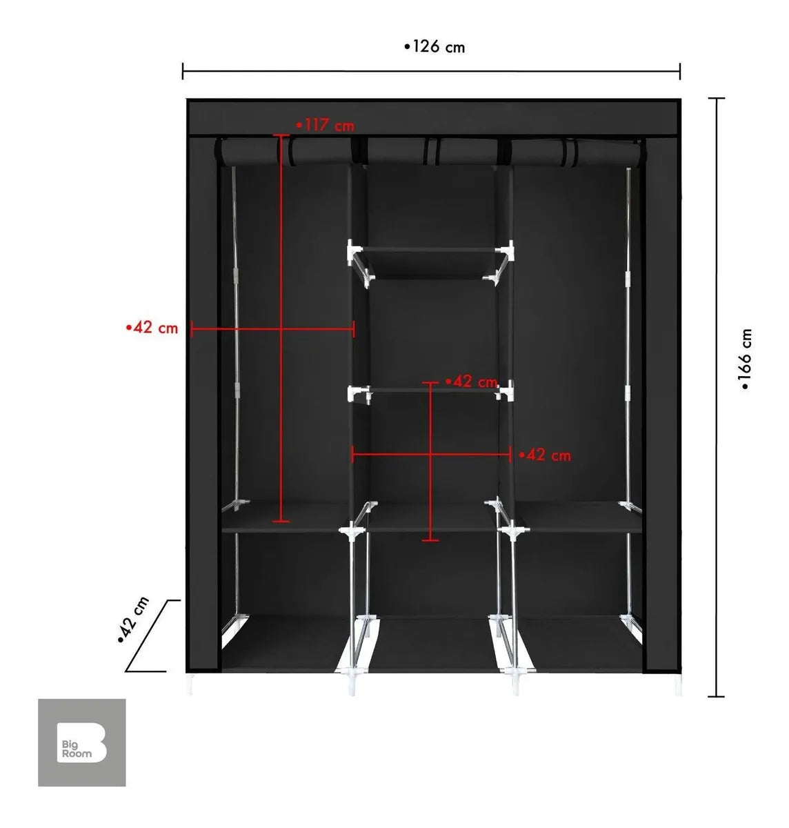 Closet Ropero Armable 3 Puertas Organizador Portátil