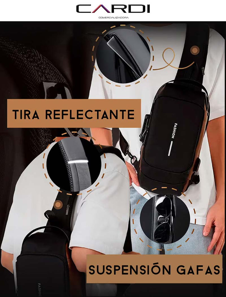 Bolso Impermeable Anti robo con Puerto de Carga